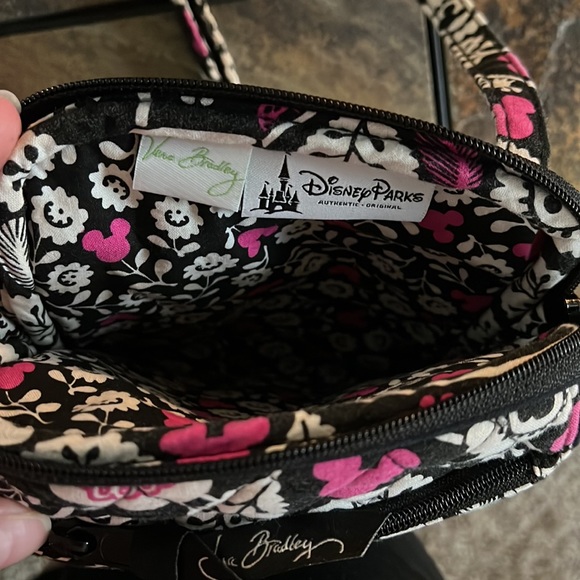 Vera Bradley Disney Black & Pink Mickey Mouse Floral Crossbody - Picture 5 of 9